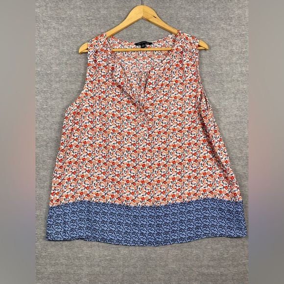 Zac & Rachel Womens Multicolored Floral Sleeveless Open Pullover Blouse Size XL - Picture 1 of 12
